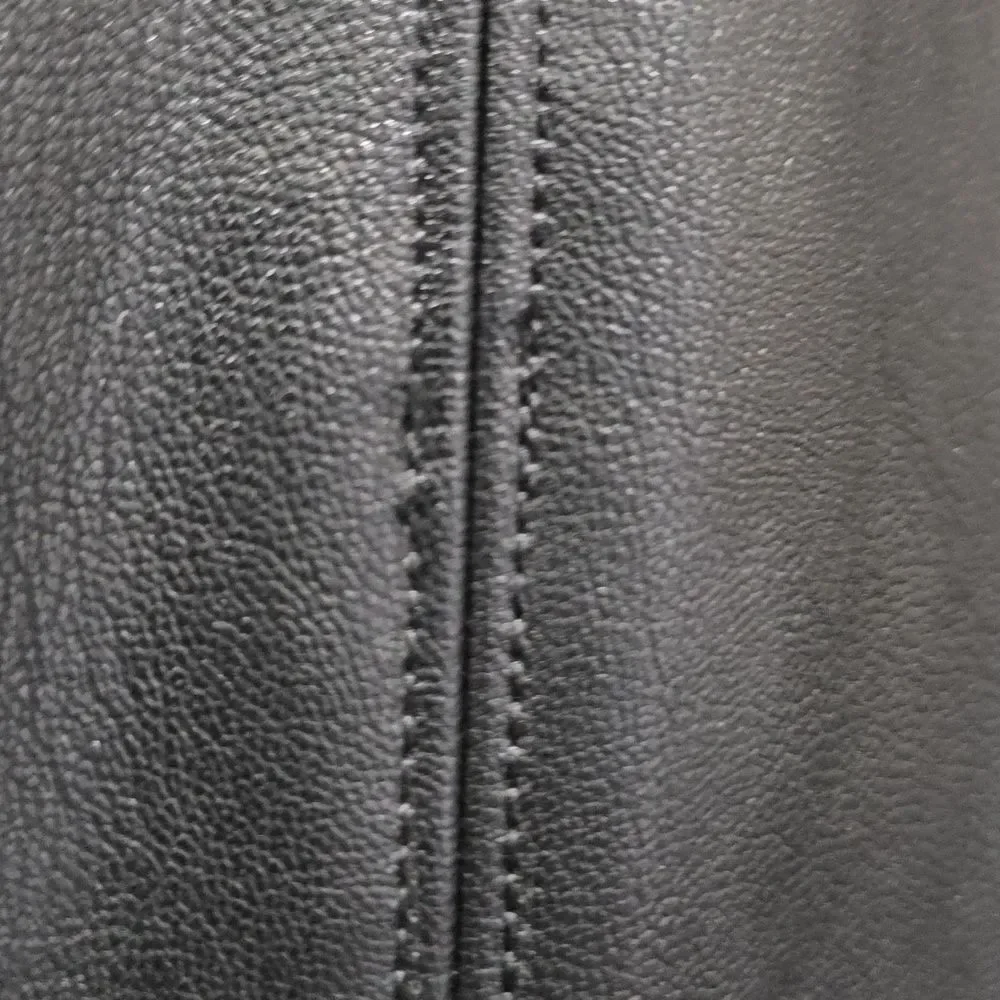 Spanx Black Faux Leather Combo Sleeveless Sheath Dress Size M Fitted Pencil